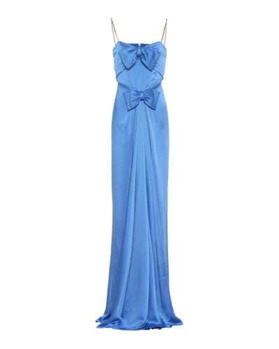 Gucci Embellished Satin Gown - Blue
