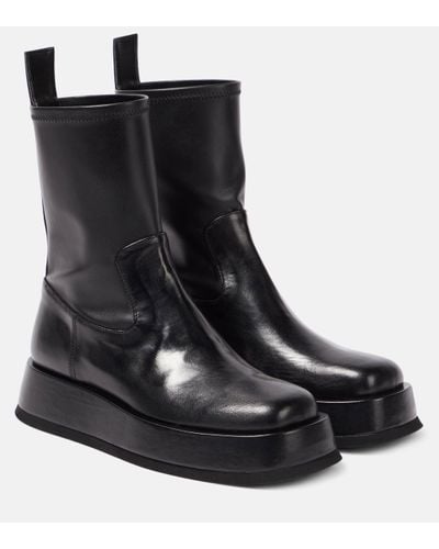 Gia Borghini Rosie Faux Leather Platform Ankle Boots - Black