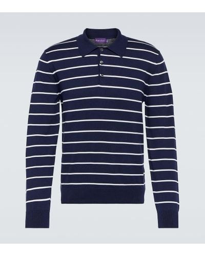 Ralph Lauren Purple Label Polohemd aus Baumwoll-Pique - Blau