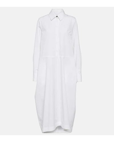 Jil Sander Cotton Poplin Shirt Dress - White