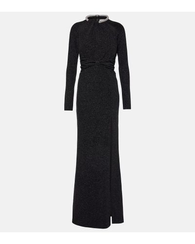 Rebecca Vallance Simone Crystal-embellishment Gown - Black