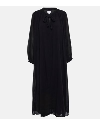 Velvet Robe longue Frankie en coton - Noir