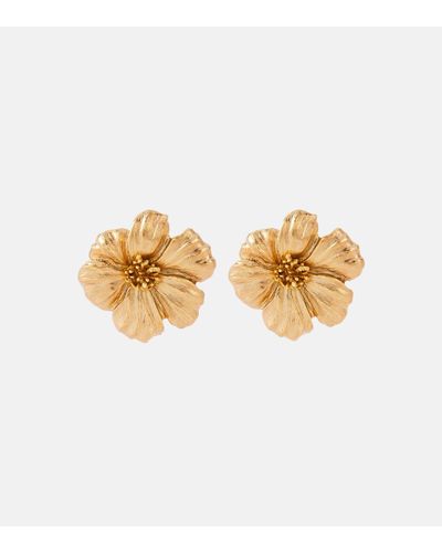 Oscar de la Renta Poppy Earrings - White