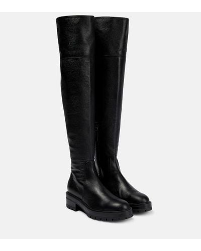Aquazzura Whitney Leather Over-the-knee Boots - Black