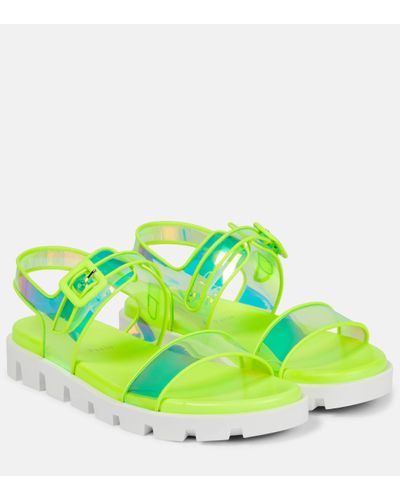 Christian Louboutin Duniss Pvc Sandals - Green