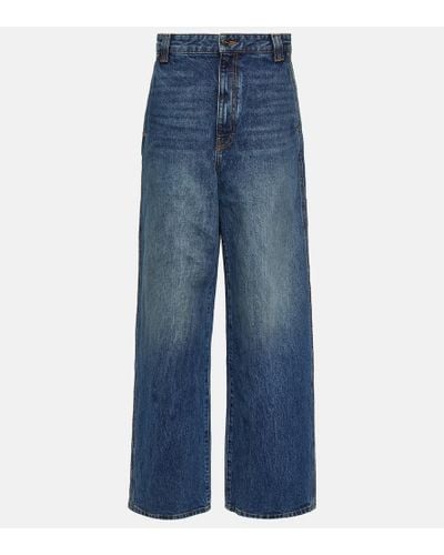 Khaite Bacall Mid-rise Wide-leg Jeans - Blue