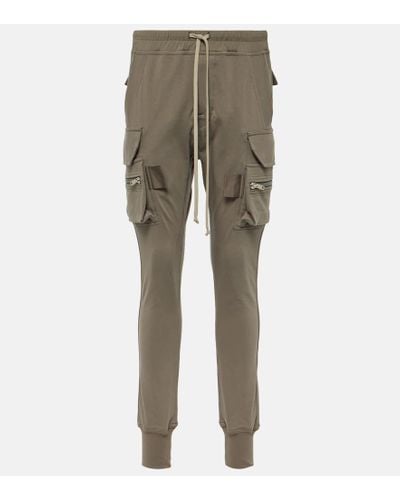 Rick Owens High-rise Cotton Skinny Cargo Pants - Natural
