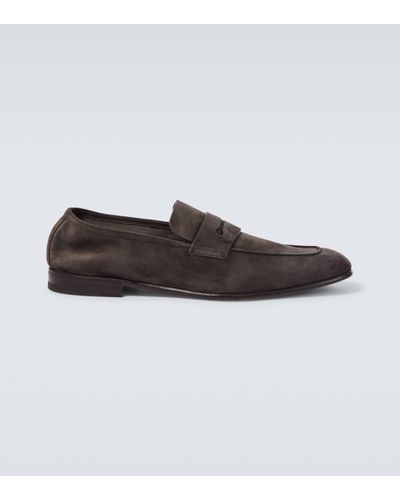 ZEGNA Mocassins L'Asola en daim - Marron