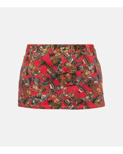 Vivienne Westwood Falda de algodon estampada - Rojo