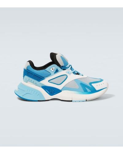 Amiri Ma Runner Chunky-sole Leather And Mesh Low-top Sneakers - Blue