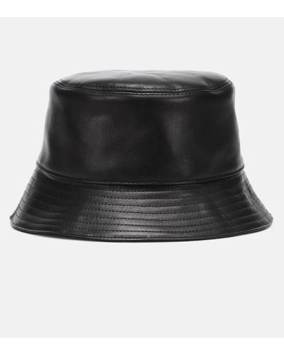 Loewe Leather Bucket Hat - Black