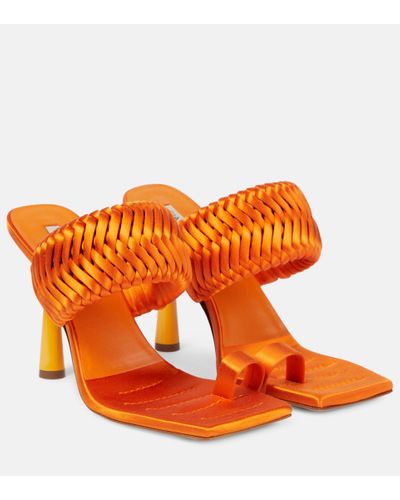 Gia Borghini Rosie 1 Satin Sandals - Orange