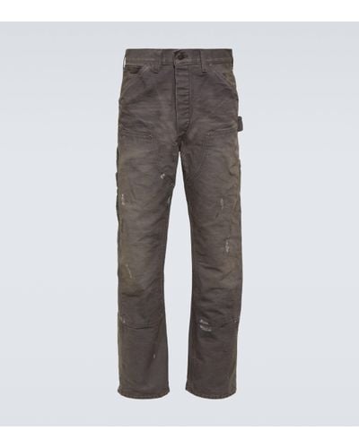 RRL Jenkins Distressed Cotton Canvas Trousers - Grey