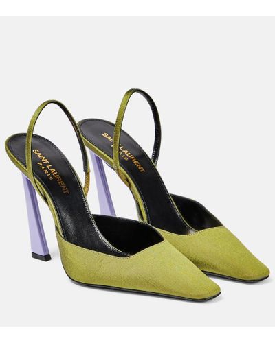 Saint Laurent Pumps Blade con cinturino posteriore 115mm - Verde