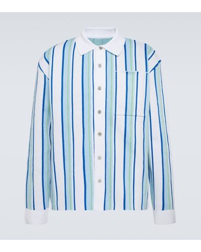 Jacquemus Chemise Maille Polo rayee - Bleu