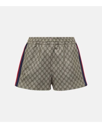 Gucci Web Stripe GG Jersey Shorts - Grey