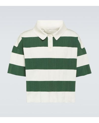 Jacquemus Le Polo Bimini Stripe-pattern Stretch-knit Polo Shirt - Green