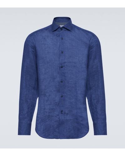 Brunello Cucinelli Linen Shirt - Blue