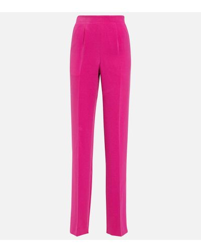 Roland Mouret High-rise Crepe Trousers - Pink