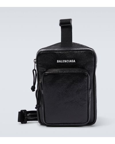 Balenciaga Explorer Logo Crossbody Bag - Black