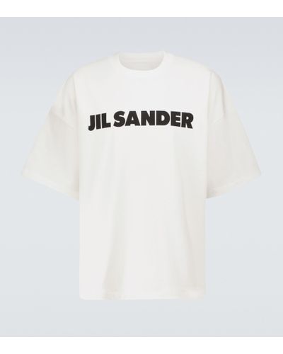 Jil Sander T-Shirt aus Baumwolle mit Logo - Weiß