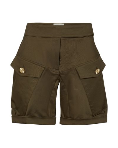 Alexandre Vauthier Shorts Cargo De Algodón - Green