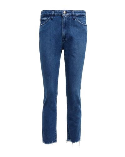 3x1 Jean Straight Authentic Cropped - Bleu