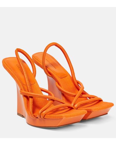 Sandales compensées Orange pour femme | Lyst