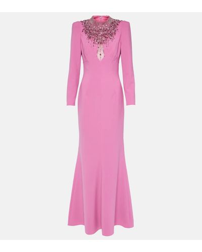 Jenny Packham Verzierte Robe Laka aus Crepe - Pink