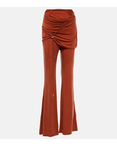Jacquemus Le Pantalon Espelho Cupro Wide Trousers - Red