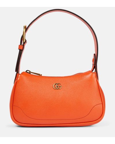 Gucci Aphrodite Small Leather Shoulder Bag - Orange