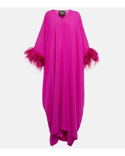 ‎Taller Marmo Gala Feather-trimmed Kaftan - Pink