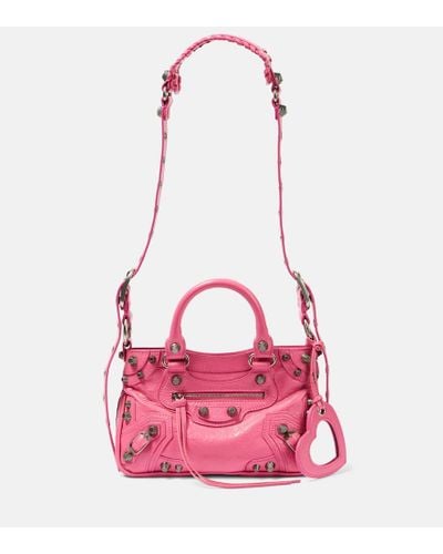 Balenciaga Neo Cagole Small Leather Tote Bag - Pink
