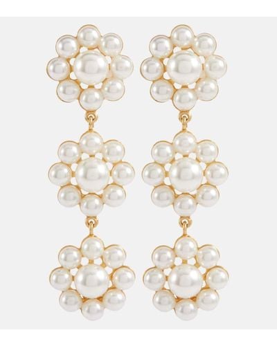 Jennifer Behr Pendientes de novia Olive con perlas sinteticas - Blanco