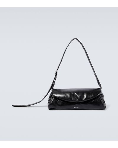 Jil Sander Cannola Grande Leather Shoulder Bag - White