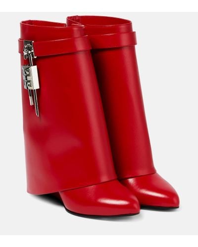Givenchy Stivaletti Shark Lock in pelle - Rosso