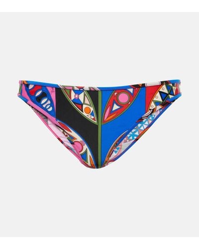 Emilio Pucci Girandole Mid-rise Bikini Bottoms - Blue