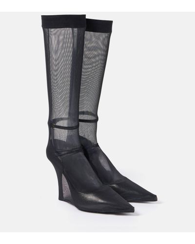 Givenchy Show Stocking Leather Court Shoes - Black