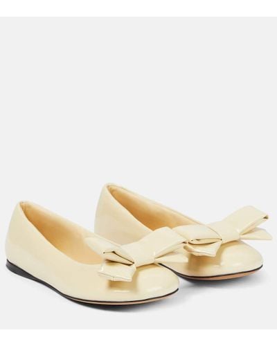 Loewe Puffy Patent Leather Ballet Flats - Natural