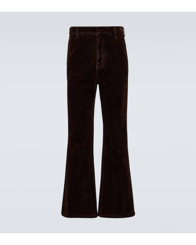 Loewe Jeans bootcut in cotone floccato - Nero