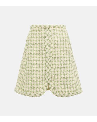 Giambattista Valli Cotton-blend Check Tweed Miniskirt - Natural