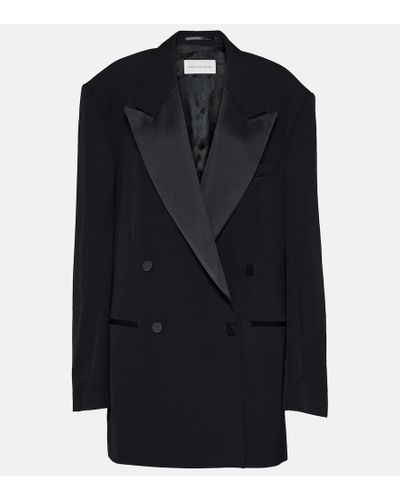 Dries Van Noten Smokingjacke aus Gabardine - Schwarz