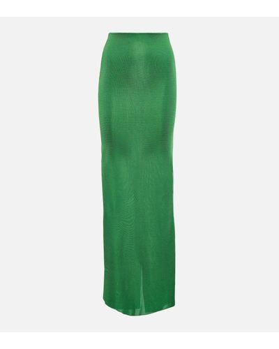Tom Ford Jupe longue a taille haute - Vert