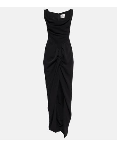Vivienne Westwood Panther Draped Recycled-cady Dress - Black