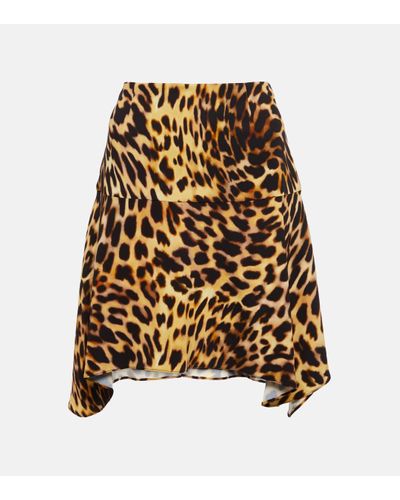 Stella McCartney Mini-jupe a motif leopard - Multicolore