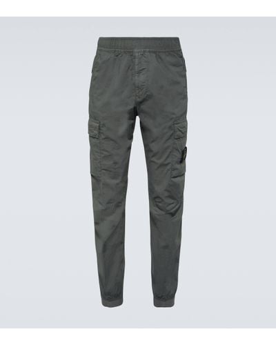 Stone Island Compass Cotton-blend Cargo Trousers - Grey