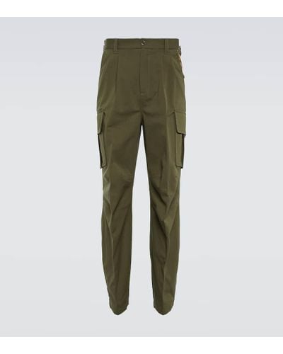 Gucci Pantalones cargo de algodon con GG - Verde