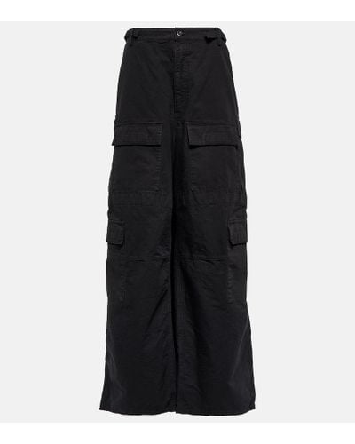 Balenciaga Cargo Cotton Maxi Skirt - Black
