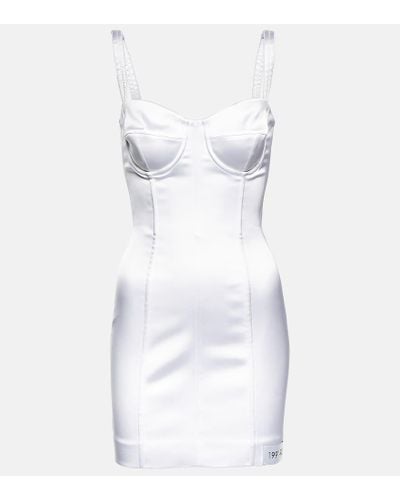 Dolce & Gabbana X Kim Minikleid aus Satin - Weiß