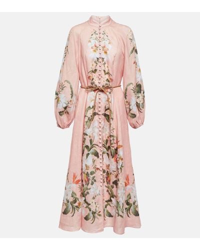 Zimmermann Robe longue Lexi en lin a fleurs - Neutre